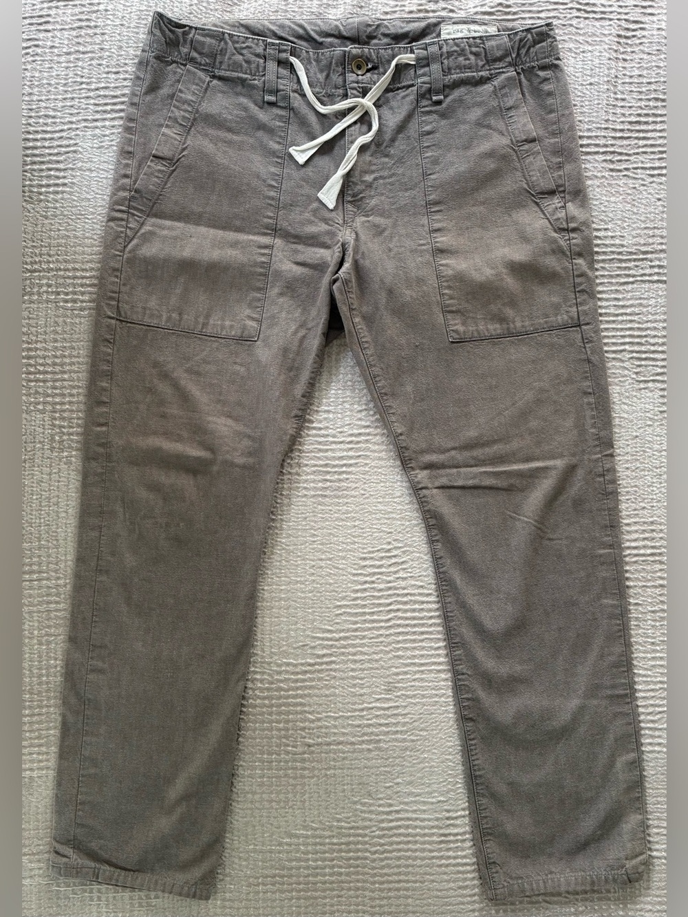 rag & bone Men’s Grey Chambray Drawstring Pants 32 Made in USA M1705K216